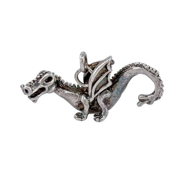 Fantasy Dragon Charm | Vintage Sterling Silver 925 Maraya Jewelry - Picture 2 of 7
